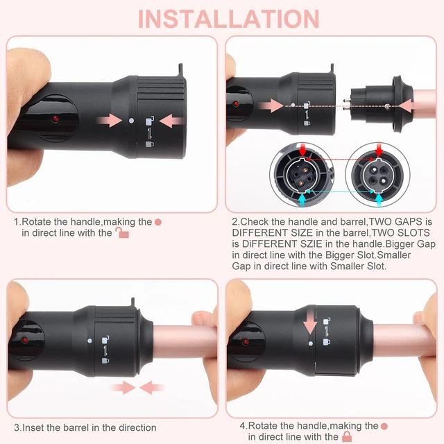 Alt view image 13 of 14 - Wand Curling Iron Hair Crimper Tool, Large 3 Barrels (0.35" - 1.25" Ceramic Barrel) Hair Wand Curler for Women Beach Waves Instant Heat Multi-Size Hair Waver 5-in-1 Curling Wand Set