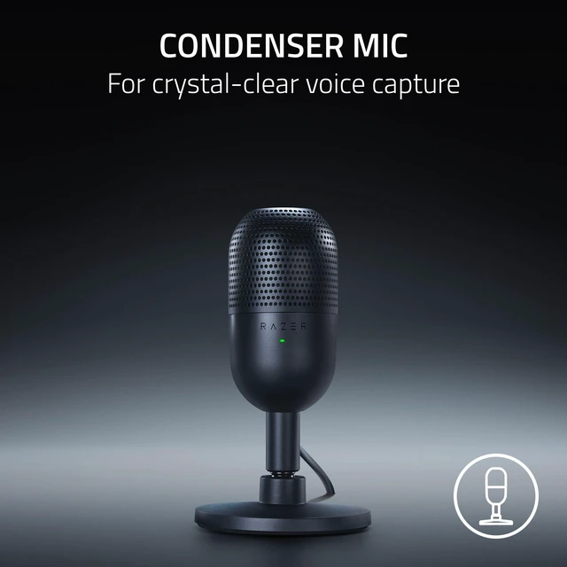 Alt view image 9 of 14 - Seiren V3 Mini USB Microphone, Supercardioid Condenser Mic, Black | Tap-to-Mute Sensor with LED Indicator, Shock Absorber, Ultra Compact, Works with OBS, Discord, Zoom, Teams