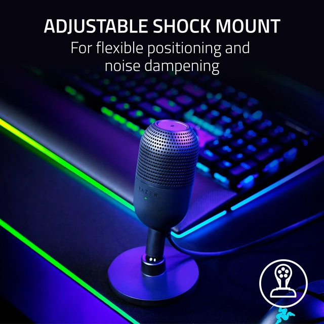 Alt view image 12 of 14 - Seiren V3 Mini USB Microphone, Supercardioid Condenser Mic, Black | Tap-to-Mute Sensor with LED Indicator, Shock Absorber, Ultra Compact, Works with OBS, Discord, Zoom, Teams