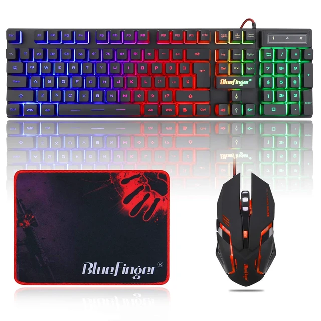 Alt view image 8 of 14 - RGB Gaming Keyboard and Backlit Mouse Combo, USB Wired, LED Gaming Set for Laptop PC Computer Game and Work
