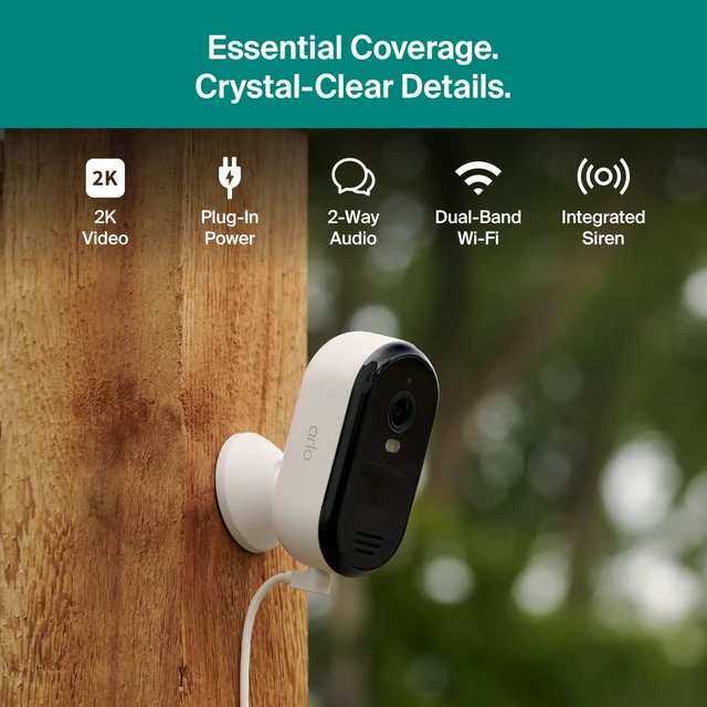 Alt view image 13 of 14 - Essential Plug-in Security Camera 2K (3rd Gen) - 2-Cam | Wired surveillance camera, requires AC outlet; 16 ft cable; Color Night Vision; Intelligent Alerts; 1-mo Secure plan incl.