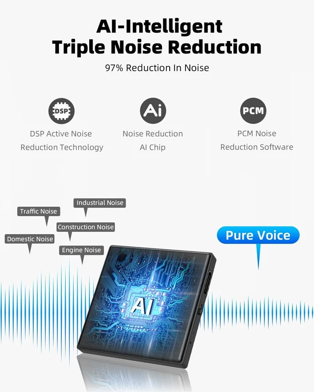 Alt view image 12 of 14 - 3072Kbps Mini Magnetic Voice Recorder, 128GB (9200 Hour) Recording Device with Playback,Audio Recorder AI Smart Noise Reduction, Voice Activated Recorder for Lectures, Meetings, Intervie