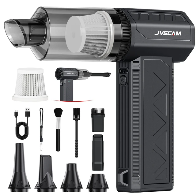 Alt view image 8 of 14 - Compressed Air Duster&Vacuum Cleaner, 3-in-1 150000RPM Cordless Air Blower | Car Vacuum Cleaner with Brushless Motor Rechargeable 3-Speed,multiple nozzles for Computer Keyboard Home