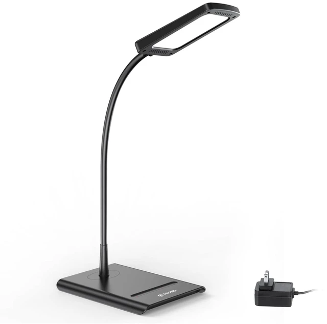 Alt view image 8 of 14 - Desk Lamp, Dimmable Eye-Caring Table Lamp, Memory Function, Black | 3 Color Modes 7 Brightness Levels, Flexible Gooseneck, Touch Control, Desk Light for Home Office Dorm Room Essentials