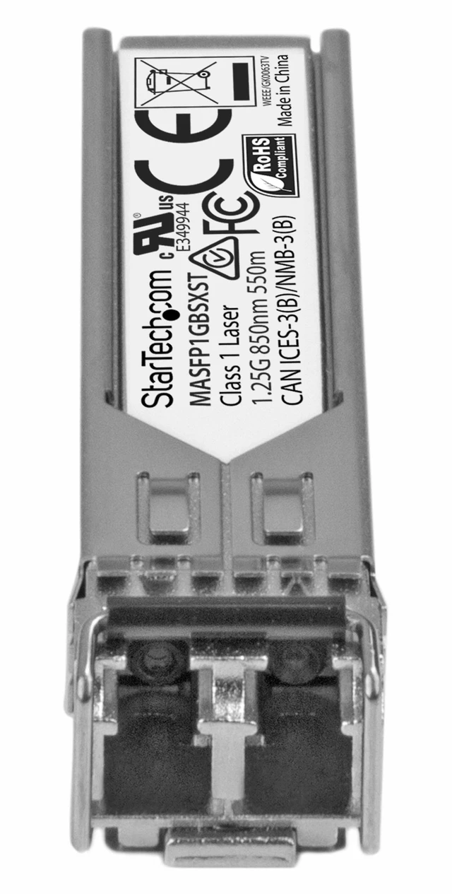 Alt view image 7 of 10 - Cisco Meraki MA-SFP-1GB-SX Compatible SFP Module (MASFP1GBSXST) | 1000BASE-SX, 1GbE Multimode Fiber Optic Transceiver, LC 550m, 850nm, DDM Cisco Meraki MS225, MX400