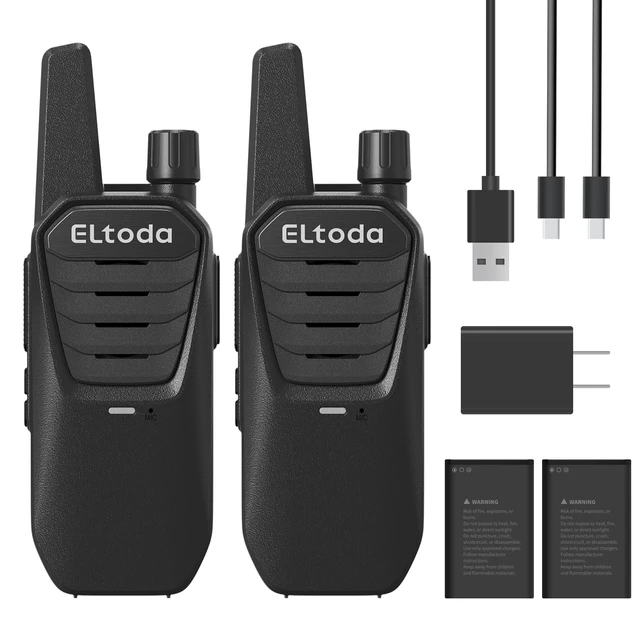 Alt view image 8 of 14 - E02 Walkie Talkies for Adults Rechargeable Two Way Radio | FRS License Free, Vox Hands-Free, Keylock, USB-C Charging, 16 Channels, Lightweight, Compact, Woring, Cruise, Hiking, Camping