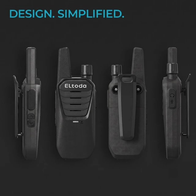Alt view image 12 of 14 - E02 Walkie Talkies for Adults Rechargeable Two Way Radio | FRS License Free, Vox Hands-Free, Keylock, USB-C Charging, 16 Channels, Lightweight, Compact, Woring, Cruise, Hiking, Camping