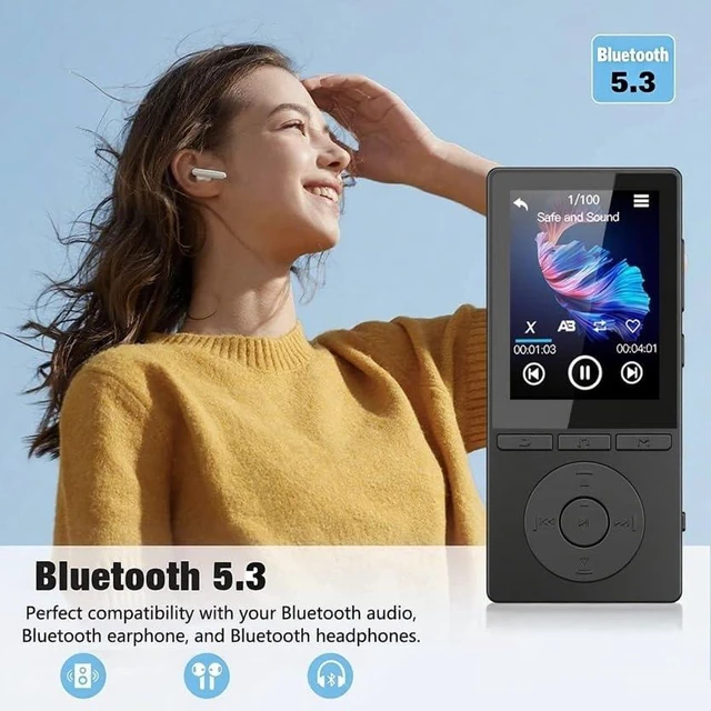 Alt view image 13 of 14 - 64GB MP3 Player with Bluetooth 5.3, Music Player with HiFi Sound for Sports Runners, 2.4" Screen MP3 Player Built in HD Speaker Voice Recorder FM Radio E-Book, Expanded Up to 128GB, Earphone Included
