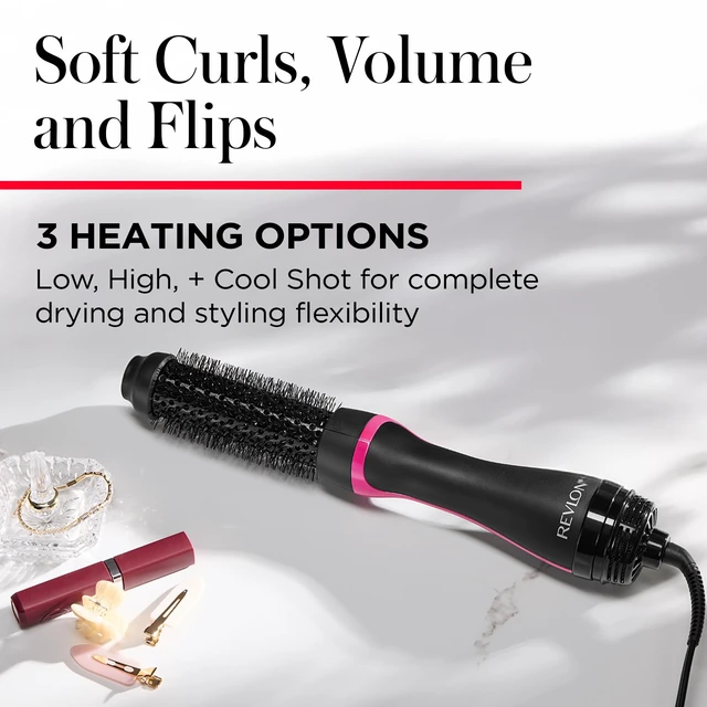 Alt view image 13 of 14 - One-Step Root Booster Round Brush Hair Dryer and Styler, 1.5" Barrel | Styling Blow Dryer Brush for Damp to Dry Hair, 3 Heat Settings, Best for Chin-Length to Med-Length Hair