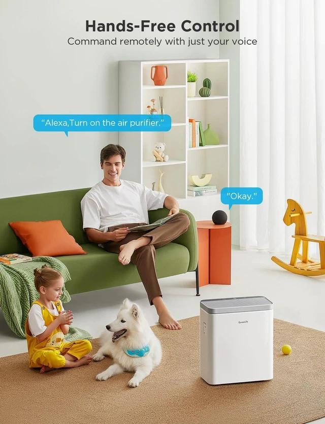 Alt view image 10 of 14 - Smart Air Purifier for Home Large Rooms, Covers up to 1046 ft² | PM2.5 Monitor, 24dB Sleep Mode, 3-in-1 Filter Air Purifier with App and Alexa Control for Pet Hair, Odors, Pollen and Smoke
