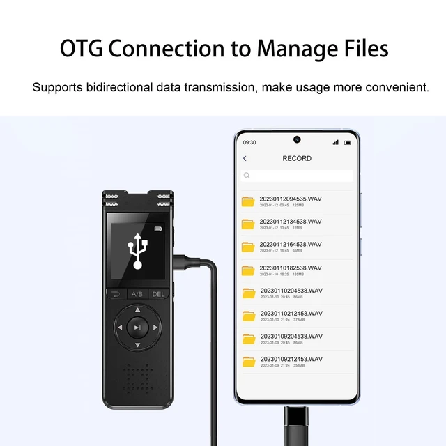 Alt view image 12 of 14 - 128GB Digital Voice Recorder with Playback Upgraded Voice Activated Recording with Premium Noise Reduction Dictaphone Device Perfect for Lectures Meetings Interviews