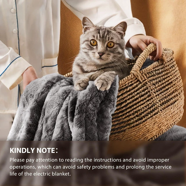 Alt view image 13 of 14 - Heated Blanket Electric Heating Throw 50x60 Plush Faux Fur Sherpa | ETL Certified 2/4/6/8H Auto-Off 10 Heat Levels Overheat Protection Machine Washable,For Cold AC Office Room Cold Sleeper Gift