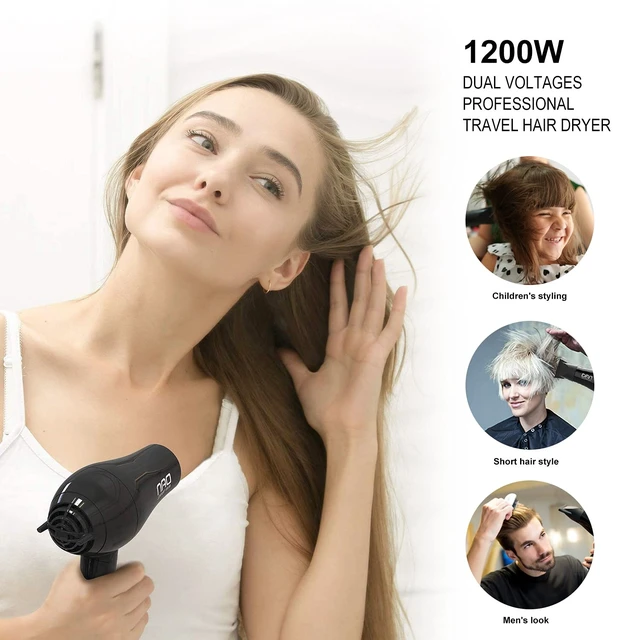 Alt view image 14 of 14 - Travel Hair Dryer,Portable Blow Dryer,Mini Hair Dryer | *Folding Handle *Auto Dual Voltage *Multi-Function Plug Adapter *ALCI Safety Plug *removable air filter