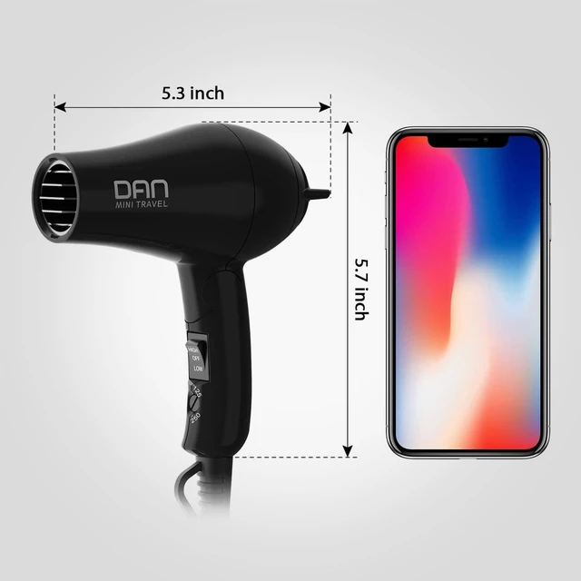 Alt view image 13 of 14 - Travel Hair Dryer,Portable Blow Dryer,Mini Hair Dryer | *Folding Handle *Auto Dual Voltage *Multi-Function Plug Adapter *ALCI Safety Plug *removable air filter