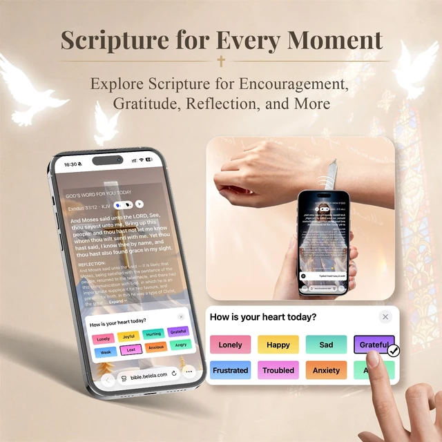 Alt view image 10 of 14 - Bible Verse Bracelet for Women, NFC Tap Scripture Jewelry | Tap to Pray, Audio & Reflection, Choose Scripture by Mood, 316 Stainless Steel, Faith Gift for Wife, Girlfriend, Mom, Friend
