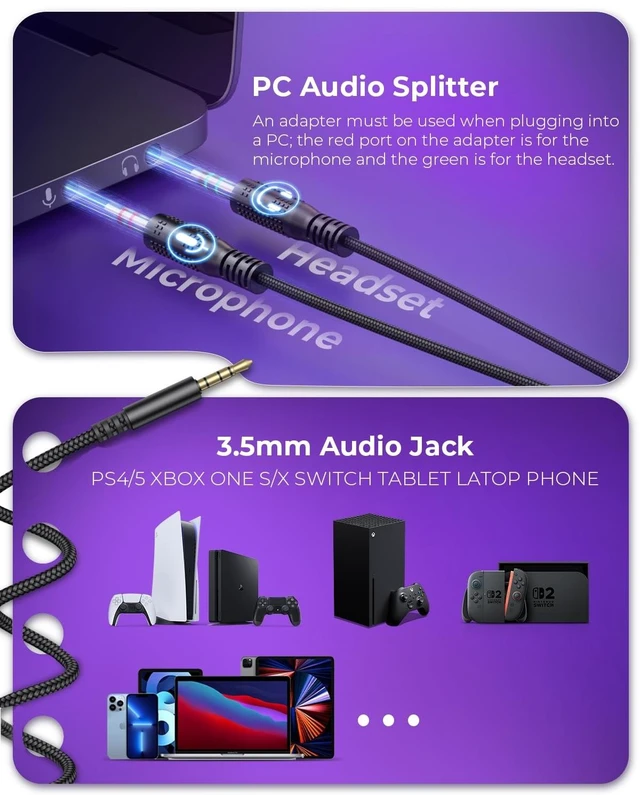 Alt view image 9 of 14 - H2002d Gaming Headsets for PS4,PC, 53MM Drivers Surround Sound PS5 Headset with Mic Gaming Headphones with Mic Durable Aluminum Frame Valentines Gifts for Men