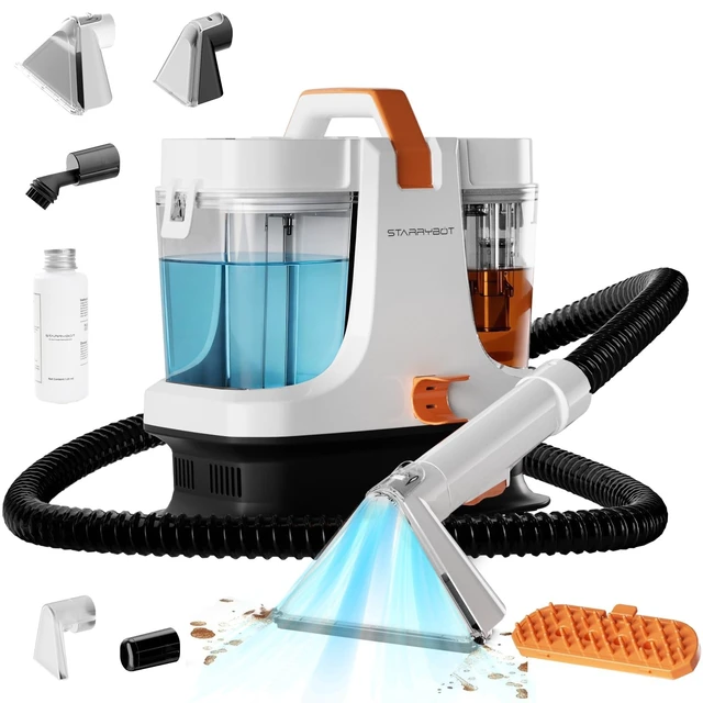 Alt view image 8 of 14 - Upholstery Cleaner Machine, 18Kpa Pet Stain Extractor(white) | Portable spot cleaner for carpets, sofas, car interiors, and pet stains with strong 18Kpa suction power.