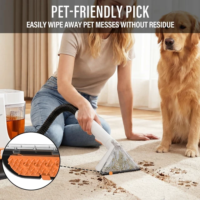 Alt view image 14 of 14 - Upholstery Cleaner Machine, 18Kpa Pet Stain Extractor(white) | Portable spot cleaner for carpets, sofas, car interiors, and pet stains with strong 18Kpa suction power.