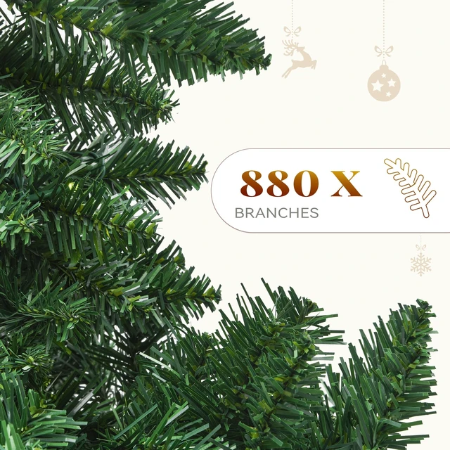 Alt view image 12 of 14 - Green Spruce Artificial Christmas Tree, 6ft Artificial Pine Tree with 880 Branch Tips and Metal Hinges, and Foldable Base for Home, Office, and Party Decorations