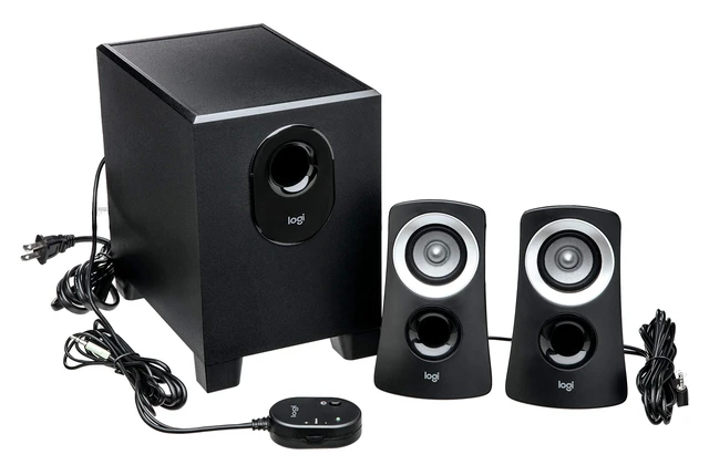 Alt view image 14 of 14 - Z313 2.1 Multimedia Speaker System with Subwoofer - Black | Multimedia subwoofer, full range audio, 3.5mm inputs, compatible with PC, PS4, Xbox, TV, smartphone, tablet, music player