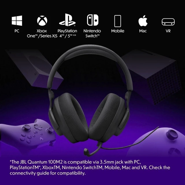 Alt view image 9 of 14 - Quantum 100M2 Wired Gaming Headset, Detachable Mic - Black | Memory Foam Ear Cushions And 3.5 Mm Jack Work With PC, PlayStation, Xbox, Nintendo Switch For Immersive PC Gaming Sessions