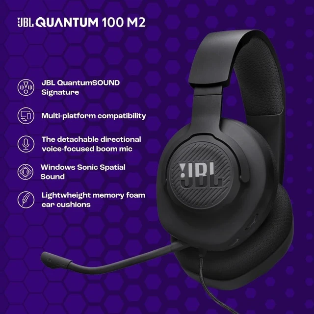 Alt view image 12 of 14 - Quantum 100M2 Wired Gaming Headset, Detachable Mic - Black | Memory Foam Ear Cushions And 3.5 Mm Jack Work With PC, PlayStation, Xbox, Nintendo Switch For Immersive PC Gaming Sessions