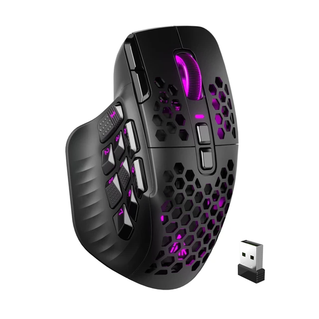 Alt view image 8 of 14 - SM809 Pro MMO Gaming Mouse with 9 Side Buttons,24000 DPI RGB Mouse for Gamer,16 Programmable Macros MMO Mouse,Black