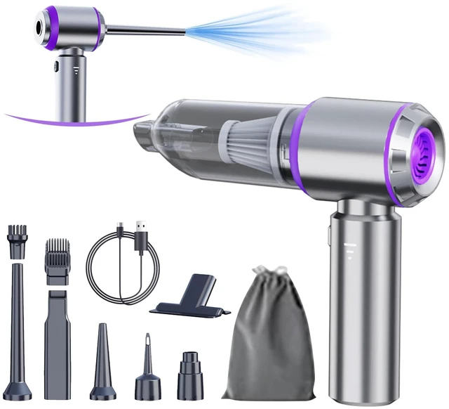 Alt view image 7 of 12 - Car Vacuum Cordless Mini Handhled 4-in-1 High Power Cleaner 20000Pa | Brushless motor-6000mAh-Rechargeable-Duster blower-Pet hair crumb cleaning for car sofa office desk- Ideal gifts for men