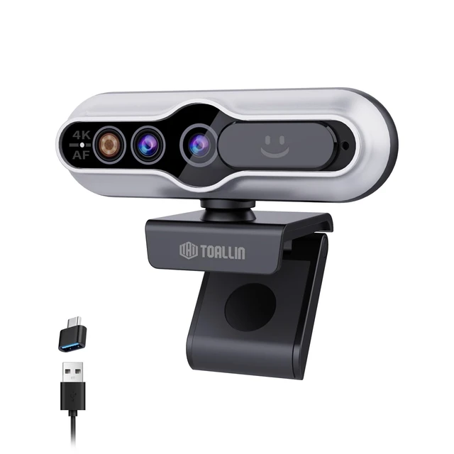 Alt view image 8 of 14 - 4K Webcam for PC, Windows Hello Compatible, IR Facial Recognition | Autofocus, Built-in Mic & Privacy Cover, USB Computer Camera for PC Laptop, Streaming, Conferencing & Video Calls