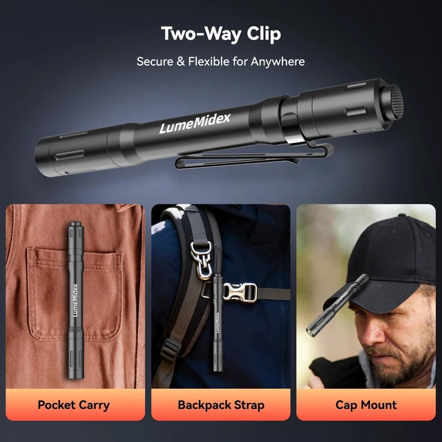 Alt view image 14 of 14 - Pen Light Pocket EDC Flashlight USB-C Rechargeable Portable Handheld Penlights IP67 Waterproof Durable Flash Lights for Home Office Outdoor Night Walking Checking Inspection Emergencies