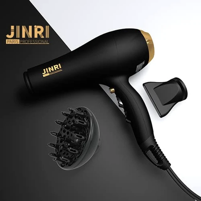 Alt view image 14 of 14 - 2000W Hair Dryer with Negative Ion & Infrared - Black, 3 Heat & 2 Speed, Detachable Air Intake, Concentrator/Diffuser, Hanging Strap