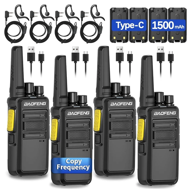Alt view image 8 of 14 - Walkie Talkies Long Range for Adults with Earpieces,Rechargeable Portable Two Way Radios,Encrypted Handheld 2 Way Radios,Handsfree Walkie Talkies with USB-C Charger for Camping Hiking Cruise,4Pack