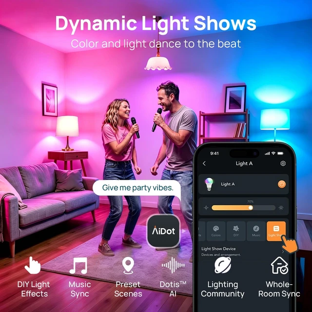 Alt view image 9 of 14 - WiFi Smart Light Bulbs, Alexa & Google Home Compatible, RGBTW 16M Color Changing, Dimmable Mood Lighting, A19 E26 WiFi Bulb 60W 800LM 8 Pack