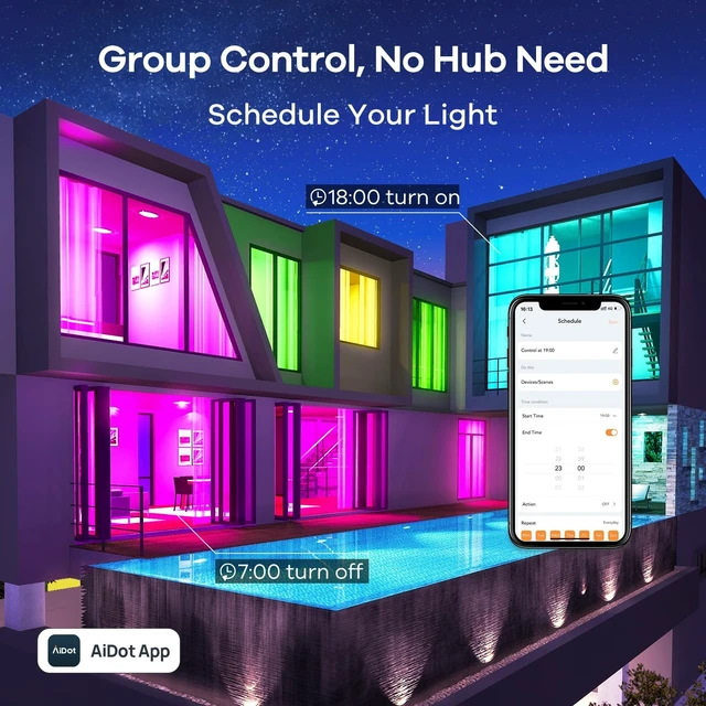 Alt view image 14 of 14 - WiFi Smart Light Bulbs, Alexa & Google Home Compatible, RGBTW 16M Color Changing, Dimmable Mood Lighting, A19 E26 WiFi Bulb 60W 800LM 8 Pack