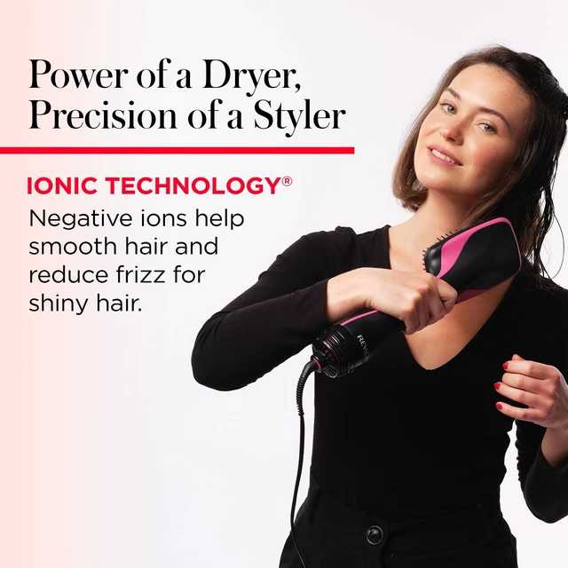 Alt view image 10 of 14 - One-Step Straightening Brush Hair Dryer and Styler | Dries, Straightens and Detangles Hair, Ionic Technology Reduces Frizz for Sleek, Shiny Results, 3 Heat Settings