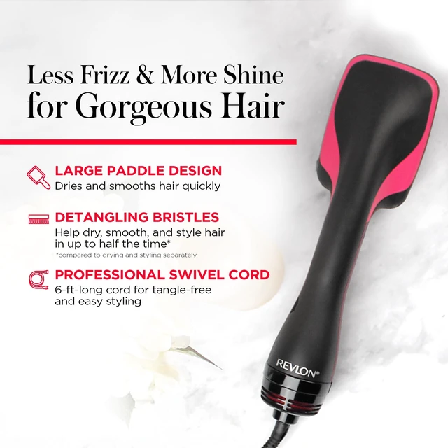 Alt view image 12 of 14 - One-Step Straightening Brush Hair Dryer and Styler | Dries, Straightens and Detangles Hair, Ionic Technology Reduces Frizz for Sleek, Shiny Results, 3 Heat Settings