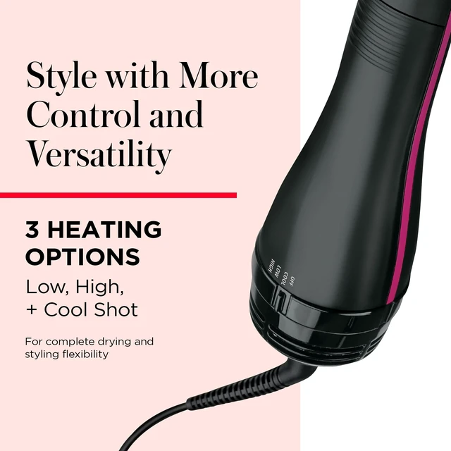 Alt view image 13 of 14 - One-Step Straightening Brush Hair Dryer and Styler | Dries, Straightens and Detangles Hair, Ionic Technology Reduces Frizz for Sleek, Shiny Results, 3 Heat Settings
