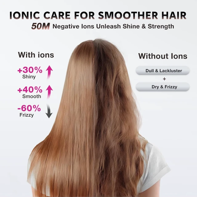 Alt view image 12 of 14 - 1875W Hair Dryer with Diffuser, Foldable, Ionic Blow Dryer, Gray | Fast Drying for Curly & All Hair Types, 3 Heat & 2 Speed, Concentrator & Diffuser, Compact & Portable for Home, Women & Men