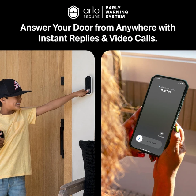 Alt view image 13 of 14 - Video Doorbell 2K (2nd Gen) Wireless or Wired - 1-Cam | 2K HDR head-to-toe video; Front door security; Package & person detection; Night vision, 2-way audio; 1-mo subscription incl.