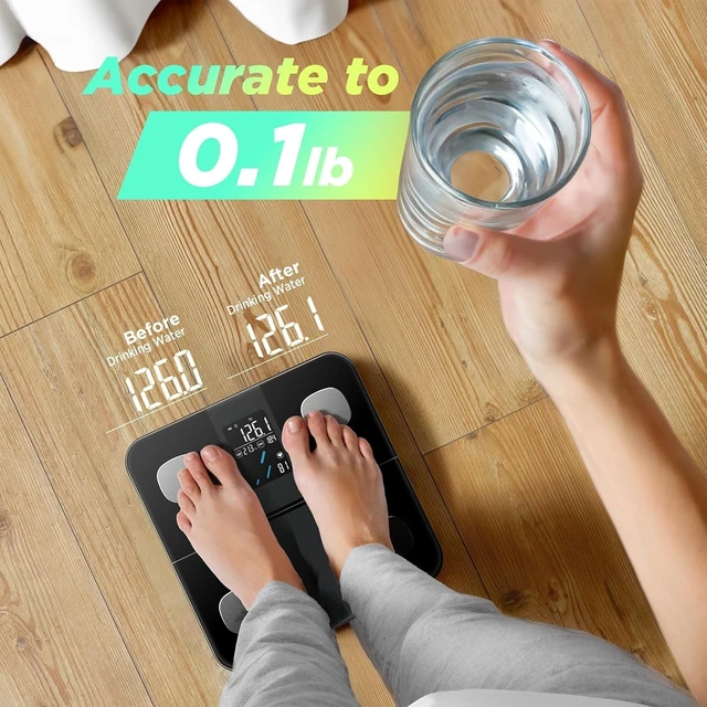 Alt view image 10 of 14 - Smart Scale for Body Weight, High Accuracy Digital Bathroom Scale with Large Display for BMI Muscle Mass Heart Rate, 22 Body Composition Analyzer Sync with Fitness App, 400lb