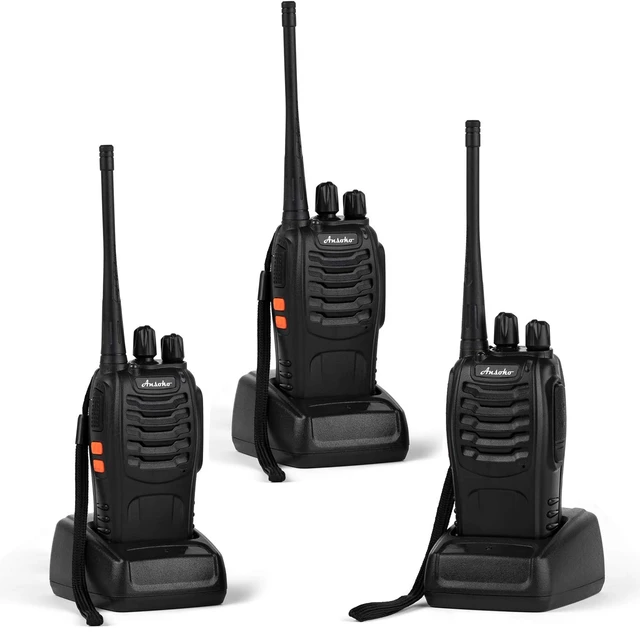 Alt view image 8 of 14 - Walkie Talkies Rechargeable Long Range Two Way Radios 16-Channel with Earpiece Battery n Charger (3 Pack)