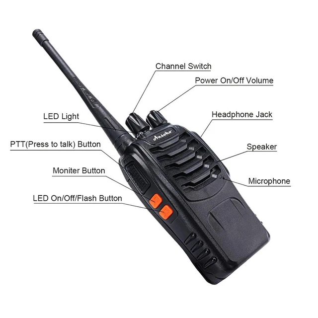 Alt view image 11 of 14 - Walkie Talkies Rechargeable Long Range Two Way Radios 16-Channel with Earpiece Battery n Charger (3 Pack)