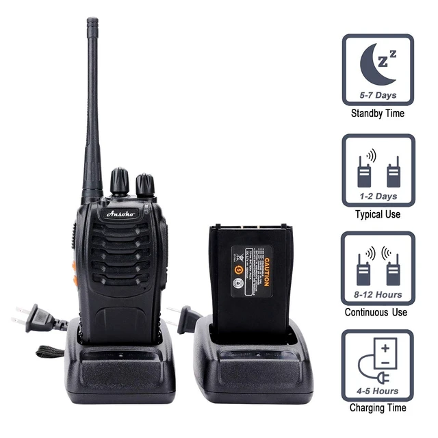 Alt view image 13 of 14 - Walkie Talkies Rechargeable Long Range Two Way Radios 16-Channel with Earpiece Battery n Charger (3 Pack)