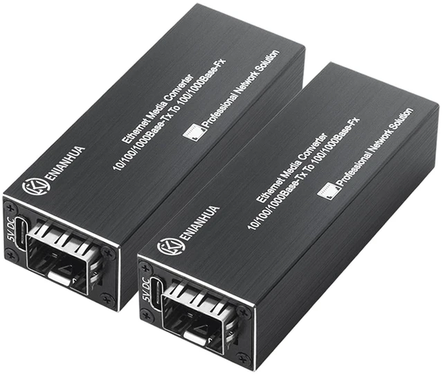 Alt view image 8 of 14 - A Pair of SFP to RJ45 Fiber Media Converter, PoE/USB-C Powered | Fiber to Ethernet Converter, 10/100/1000Base-TX to 100/1000Base-FX, 155M/1.25G SFP Slot, Metal Casing, Plug and Play for CCTV