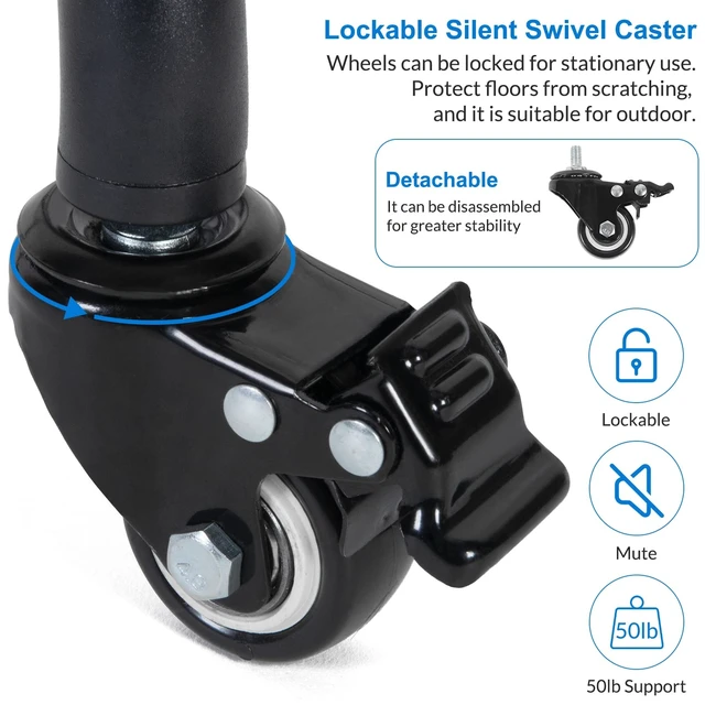 Alt view image 11 of 14 - Laptop Tripod on Wheels with 2 Shelves | Portable Projector Floor Stand Adjustable Height 25.9 to 51.8 Inch with Phone Holder, Projector Stand