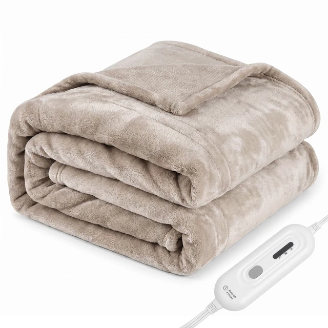 Alt view image 8 of 14 - Heated Blanket Throw,Ultra Soft 2-Layer Flannel Electric Blanket | 3 Heat Settings, 4H Auto Off, ETL/FCC Certified, Overheat Protection, Machine Washable, for Couch & Bed, Office, Women Gifts
