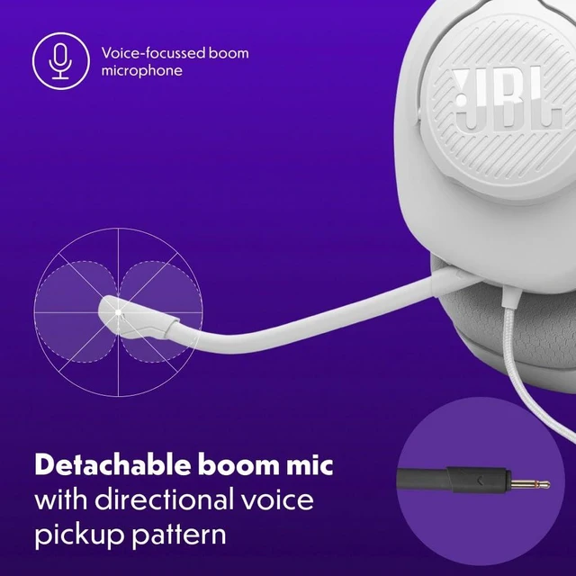 Alt view image 11 of 14 - Quantum 100M2 Wired Gaming Headset, Detachable Mic - White | Memory Foam Ear Cushions And 3.5 Mm Jack Work With PC, PlayStation, Xbox, Nintendo Switch For Immersive PC Gaming Sessions