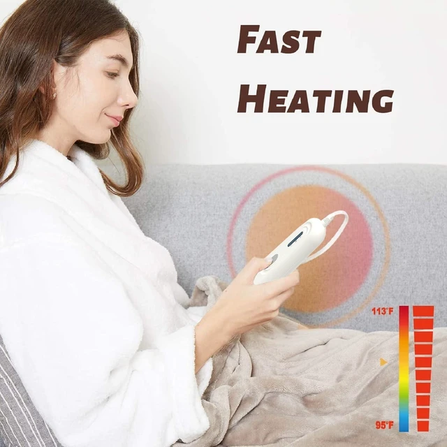 Alt view image 12 of 14 - Heated Blanket Throw,Ultra Soft 2-Layer Flannel Electric Blanket | 3 Heat Settings, 4H Auto Off, ETL/FCC Certified, Overheat Protection, Machine Washable, for Couch & Bed, Office, Women Gifts