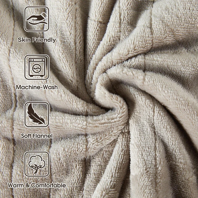 Alt view image 14 of 14 - Heated Blanket Throw,Ultra Soft 2-Layer Flannel Electric Blanket | 3 Heat Settings, 4H Auto Off, ETL/FCC Certified, Overheat Protection, Machine Washable, for Couch & Bed, Office, Women Gifts