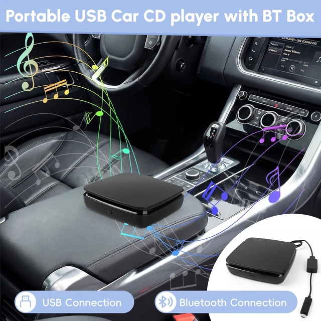 Alt view image 9 of 14 - Portable External CD Player for Car with Bluetooth and USB/Type-C Connection, CD Player for Car Audio Systems/TV/MacBook pro/Laptops Desktops/Bluetooth Speaker with Plug and Play